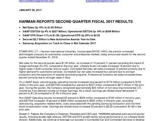 HARMAN Press Release Q2'17 FINAL