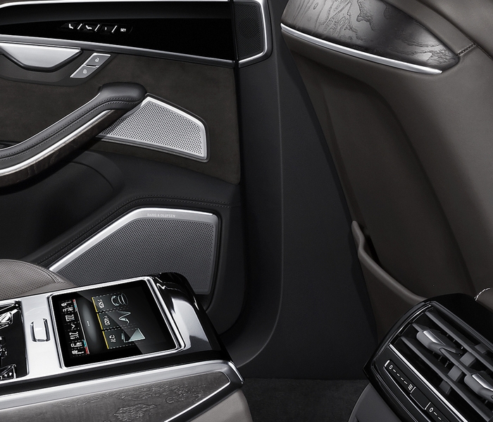 Bang & Olufsen 3D Advanced Sound System speaker grilles rear Source:Audi