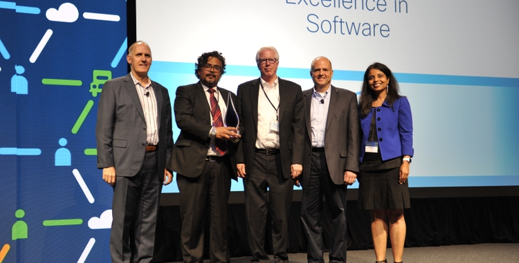 HARMAN’s Kumar Abhimanyu and Mike Nottage with colleagues from Cisco at the 26th Annual Cisco Supplier Appreciation Event