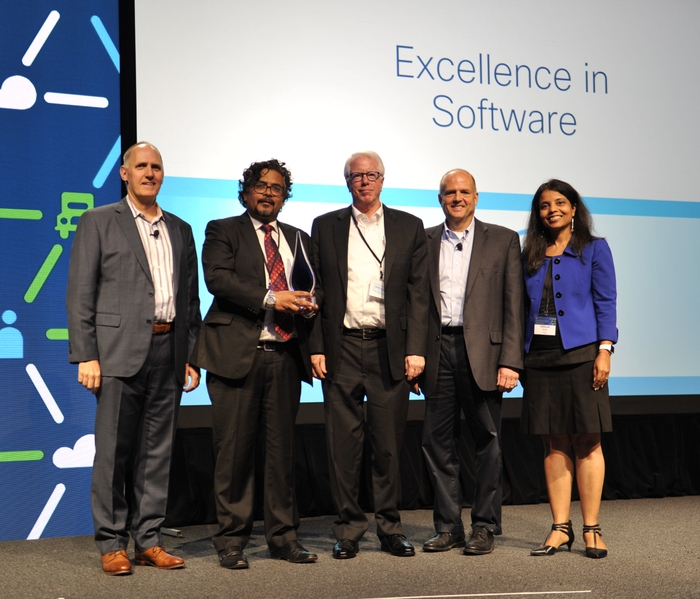 HARMAN’s Kumar Abhimanyu and Mike Nottage with colleagues from Cisco at the 26th Annual Cisco Supplier Appreciation Event