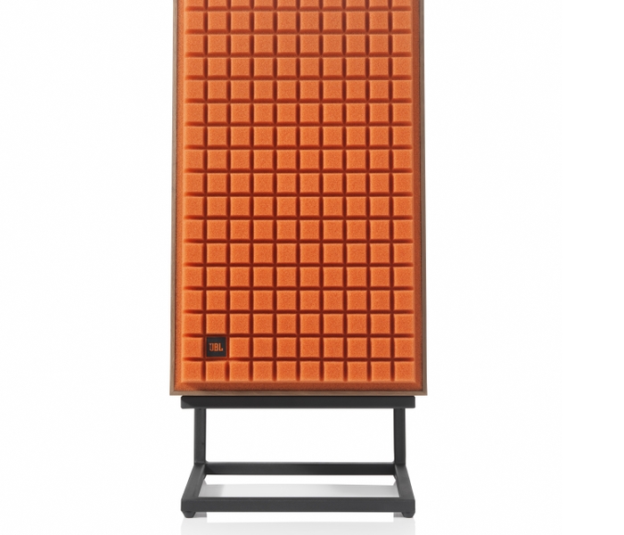 JBL L100 Classic_Orange grill on Stand_front