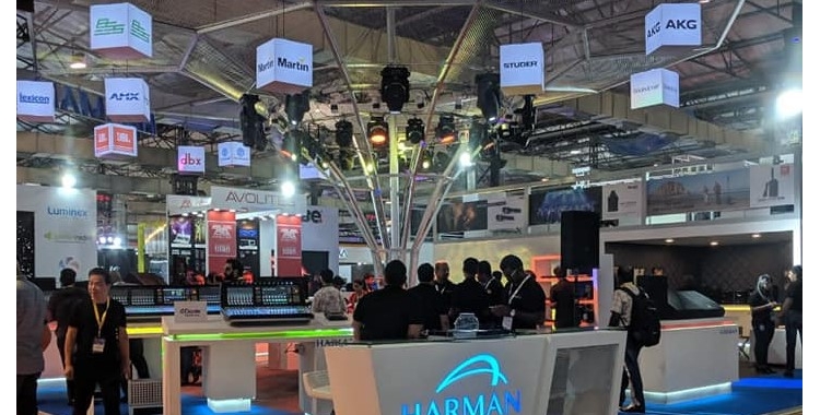 HARMAN Professional solutions booth at Palm Expo - Landscape
