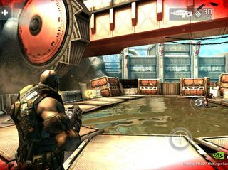 Shadowgun
<br><br>
Tegra 3 provides the fastest, highest-quality gaming, including new Tegra 3-optimized Tegra Zone games such as Shadowgun, Riptide GP, Bladeslinger and Sprinkle.