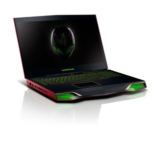 The Alienware M18x breaks performance records with two GeForce GTX 580M GPUs running in SLI mode.