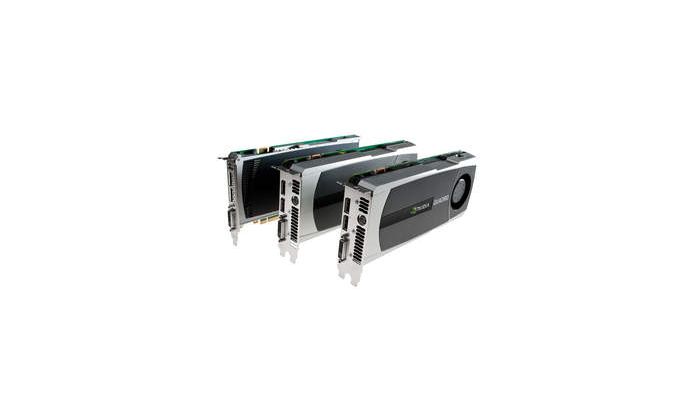 NVIDIA Quadro 4000, Quadro 5000, & Quadro 6000 (L to R)