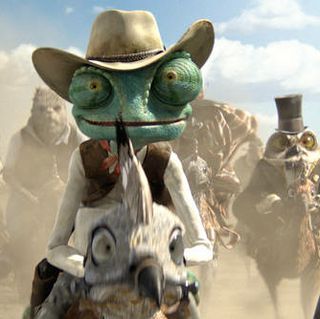Center to right, foreground: Rango (Johnny Depp) and Beans (Isla Fisher) in RANGO,
from Paramount Pictures and Nickelodeon Movies.
Photo credit: Courtesy of Paramount Pictures
(C) 2011 Paramount Pictures. All Rights Reserved.