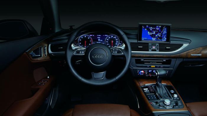 Audi vehicle interior -- digital instrumentation and navigation powered by NVIDIA.