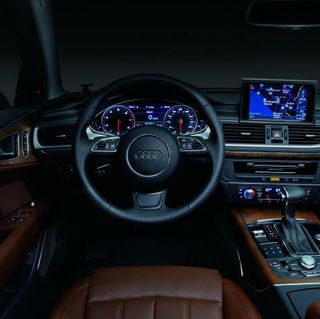 Audi vehicle interior -- digital instrumentation and navigation powered by NVIDIA.