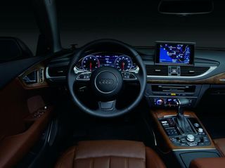 Audi vehicle interior -- digital instrumentation and navigation powered by NVIDIA.