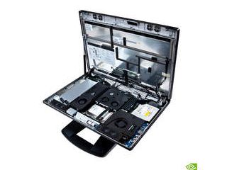 HP Z1-overhead view (w/hood open) of internal components tray