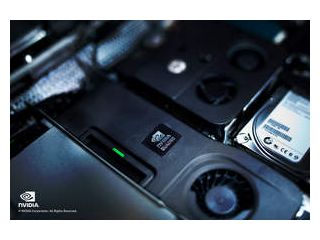 NVIDIA All-In-One GPU for the HP Z1 (overhead close-up)