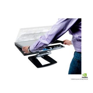 The new HP Z1 with new NVIDIA Quadro professional graphics for All-In-One Workstations (closing the hood)