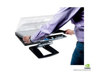 The new HP Z1 with new NVIDIA Quadro professional graphics for All-In-One Workstations (closing the hood)