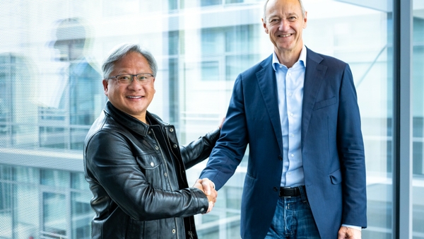 NVIDIA Founder and CEO Jensen Huang and Siemens CEO Roland Busch