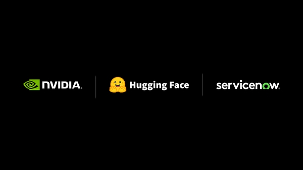 ServiceNow, Hugging Face, and NVIDIA Logos
