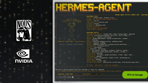 Hermes, NVIDIA RTX PC ve DGX Spark ile Güçlendirilmiş Kendini Geliştiren AI Ajanlarını Açığa Çıkardı
