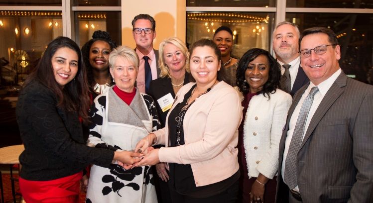 Associated Bank colleagues accept the 2018 Diversity in Business award at the awards event on November 15.