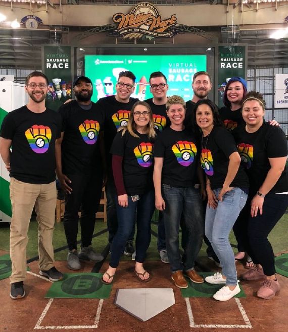 Associated Bank colleagues attend first-ever Brewers Pride night at Miller Park on June 21