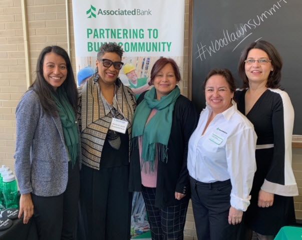 Associated Bank colleagues (from left to right) at the Summit: Jeannette Vigil, Denise N. Smith, Diana Torres, Connie Gallegos and Yolanda Frontany.