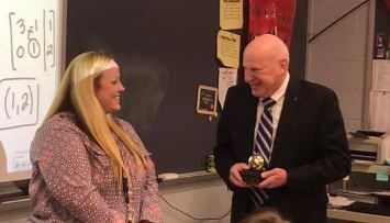Thomas Kress presents Golden Apple award in Rockford