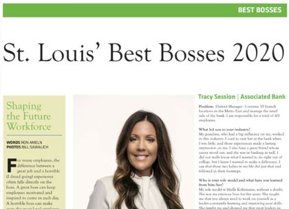 Tracy Session of Associated Bank recognized as part of St. Louis' Best Bosses 2020 list