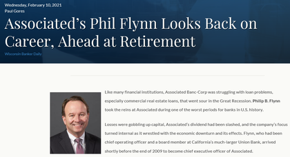 Associated’s Phil Flynn Looks Back on Career, Ahead at Retirement, by Wisconsin Bankers Association