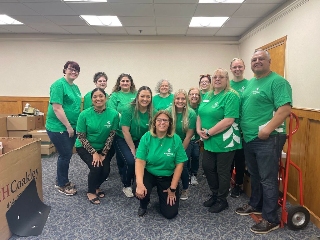 Associated Bank colleagues volunteered more than 50 hours to sort and prepare these materials.
