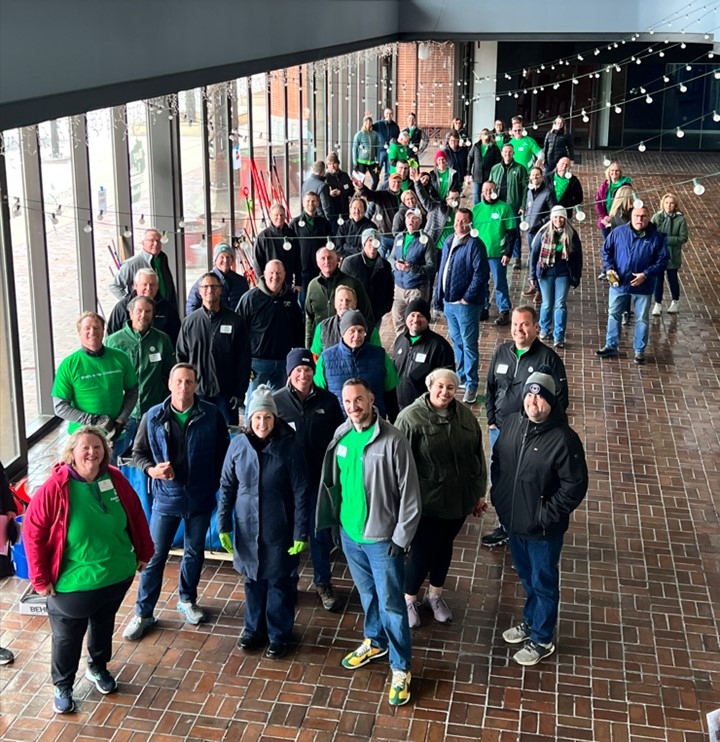 Volunteers with Associated Bank are ready to start beautifying