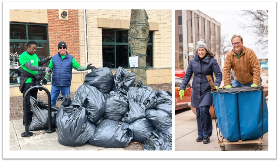Associated Bank leaders star On Broadway for Green Bay clean up activity  