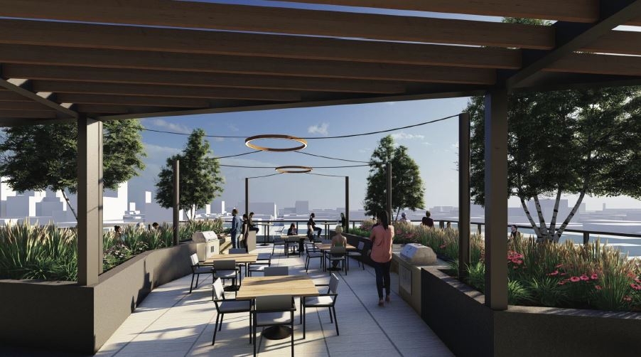 Roof Deck 230 E. Ohio mixed-use building conversion to residential 