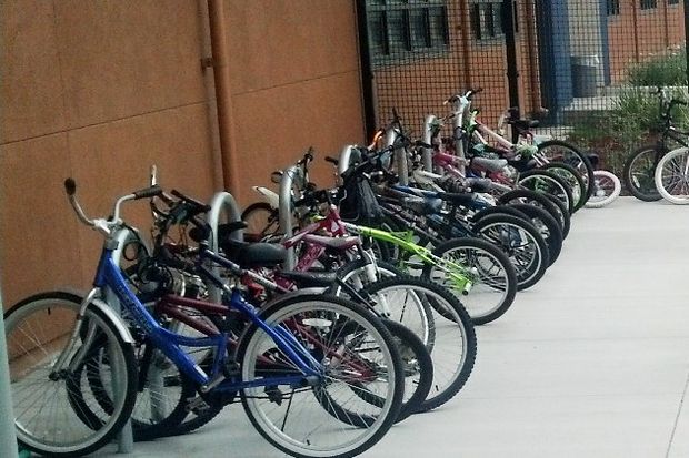 School bike rack by East Bay Bike Coalition