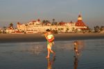 Family on Coronado Beach outside Hotel Del -Courtesy Joanne DiBona SanDiego.org