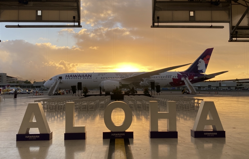 Welcoming Kapuahi, Hawaiian Airlines' first Boeing 787