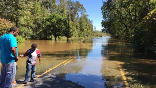 Flooding in Clinton, in eastern North Carolina.