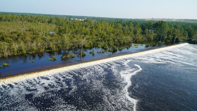 Flood Waters Overtopping Cooling Lake Dam image 2. Photo uploaded on Sept. 20, 2018.