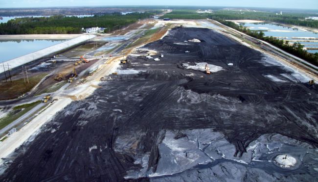 Repairs have begun at lined coal ash landfill under construction at the Sutton Plant. Photo uploaded on Sept. 22, 2018.