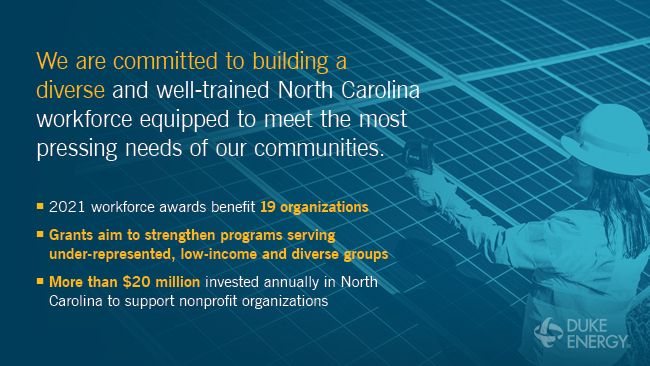 Duke Energy helps build North Carolina workforce with $615,000 in grants to community colleges, HBCUs and nonprofits