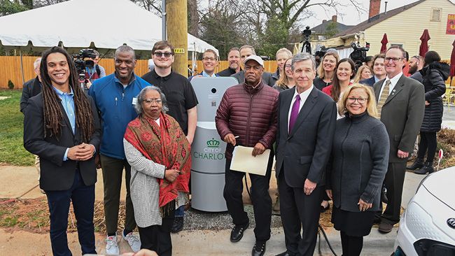 UNC Charlotte, City of Charlotte, Centralina Regional Council, Duke Energy win prestigious Diversity, Equity and Inclusion in Cleantech Award for curbside electric vehicle charging technology