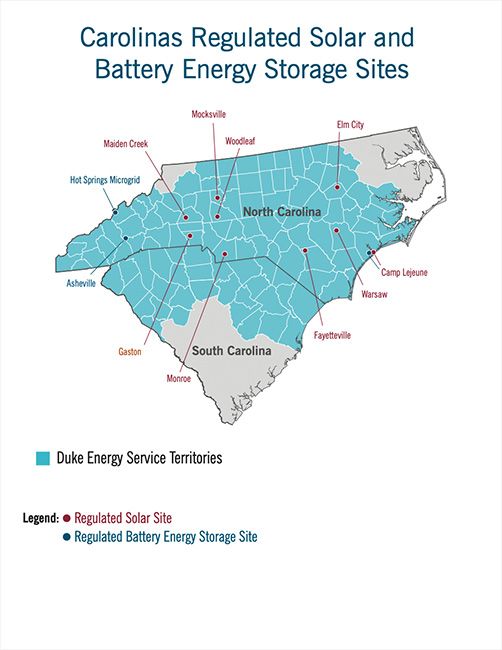Carolinas Regulated Solar and Battery Energy Storage Sites