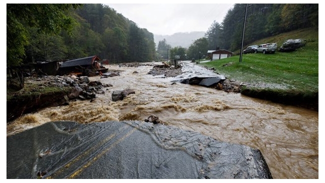 Helene flooding in Asheville N.C. - Lyman St.