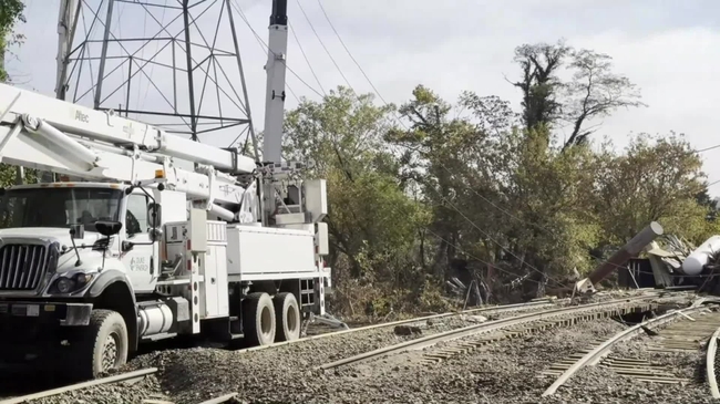 Rebuilding transmission infrastructure near Biltmore Village in Asheville, N.C.