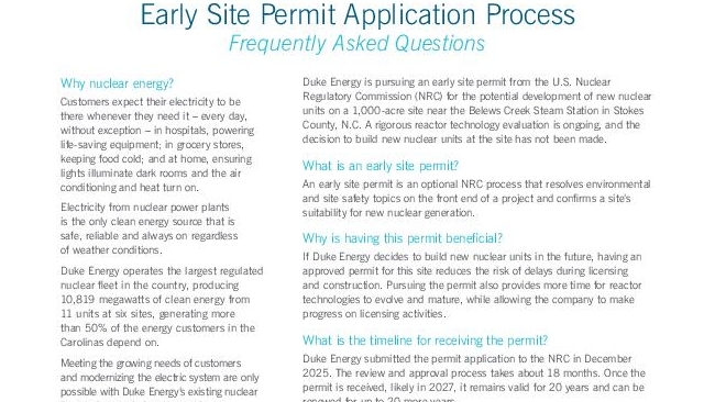 Early Site Permit Application FAQs