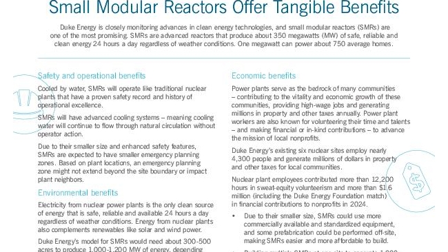 Small Modular Reactors Fact Sheet