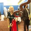 James Lew with weapon