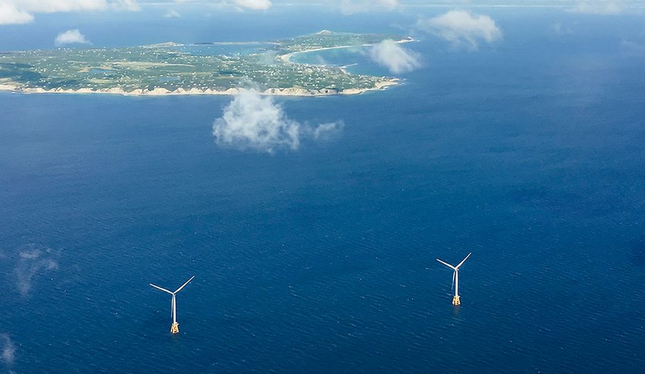 Block Island wind farm now spinning