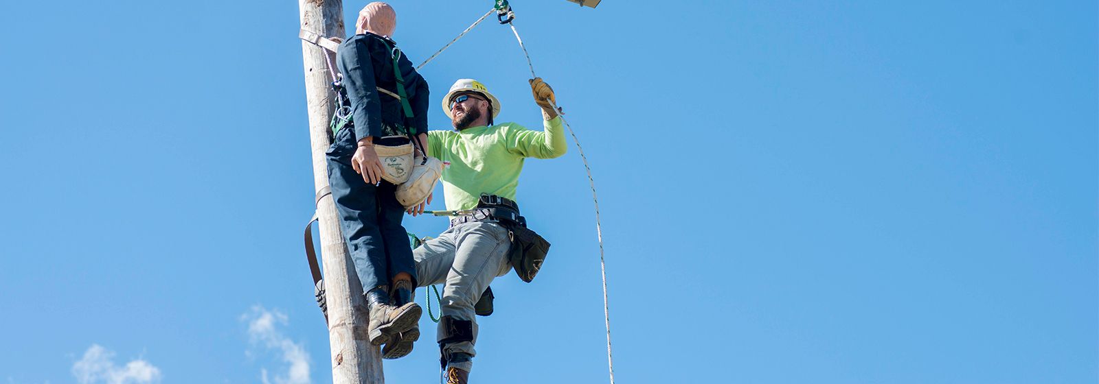 Climbing for a win at the lineman's rodeo