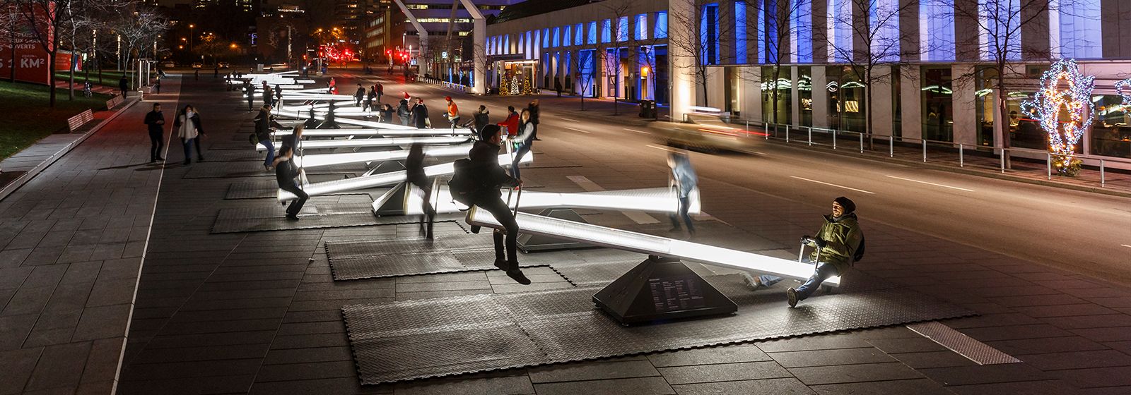 Light up the night on these seesaws