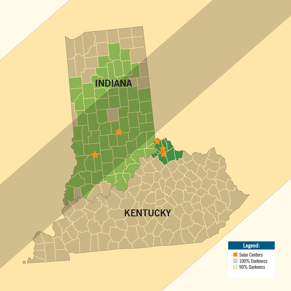 A look at where the eclipse will shade Duke Energy's solar centers.