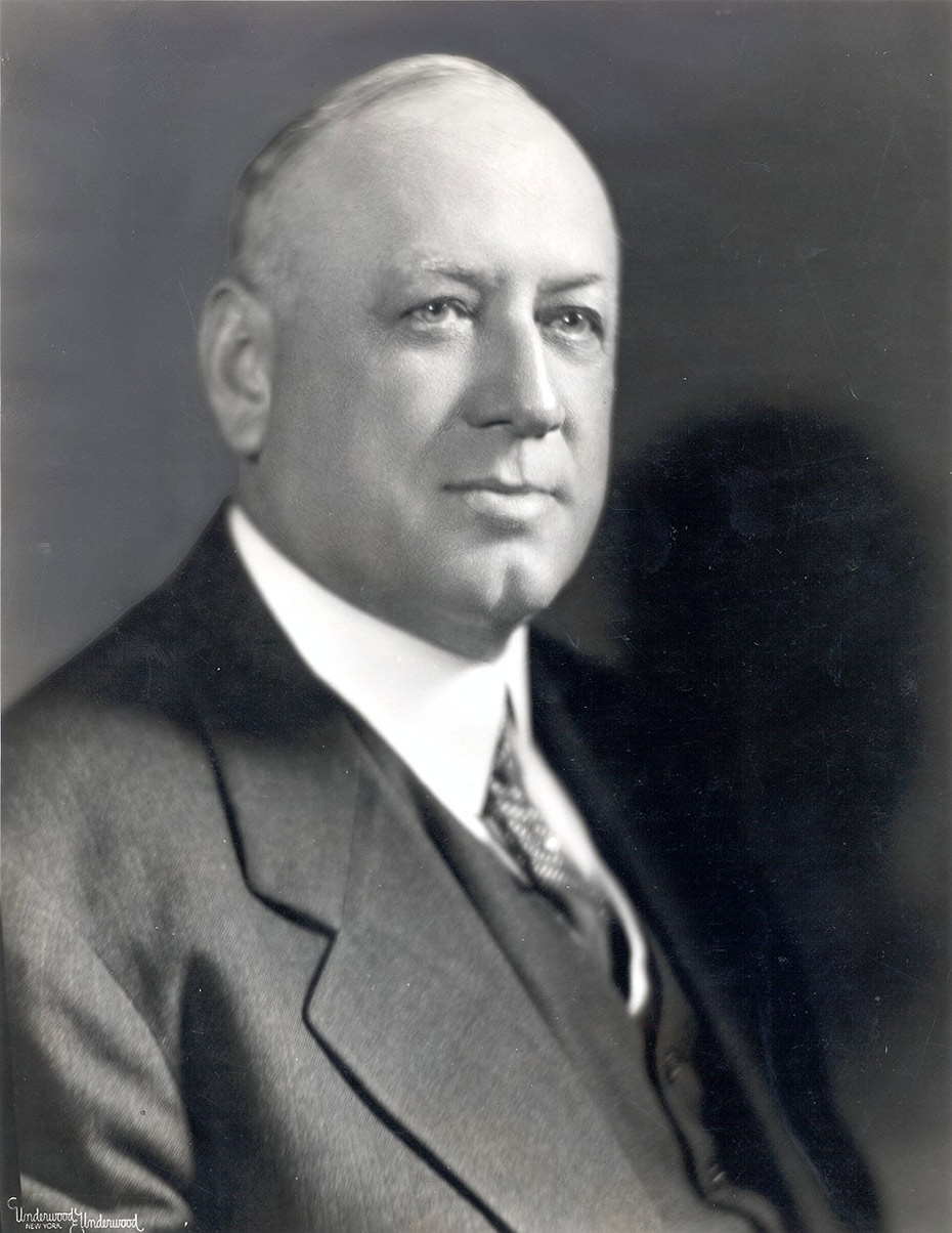 W.S. Lee wears a crisp white shirt and black suit jacket in this black-and-white1930s photograph from the Duke Energy archives.