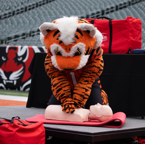 Who+Dey+Bengals+Mascot+at+CPR+training+event